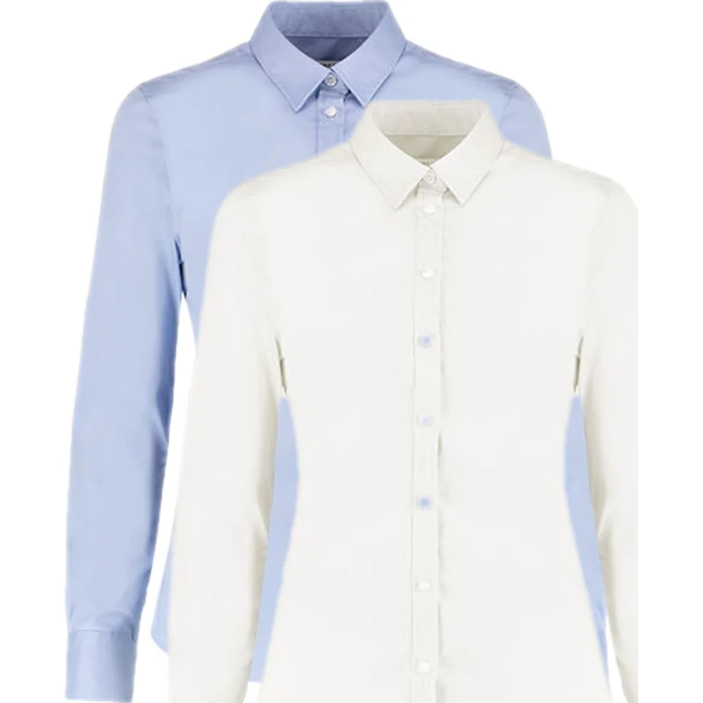 Kustom Kit K782, Skjorter Women´s Tailored Fit Stretch Oxford Shirt Long Sleeve