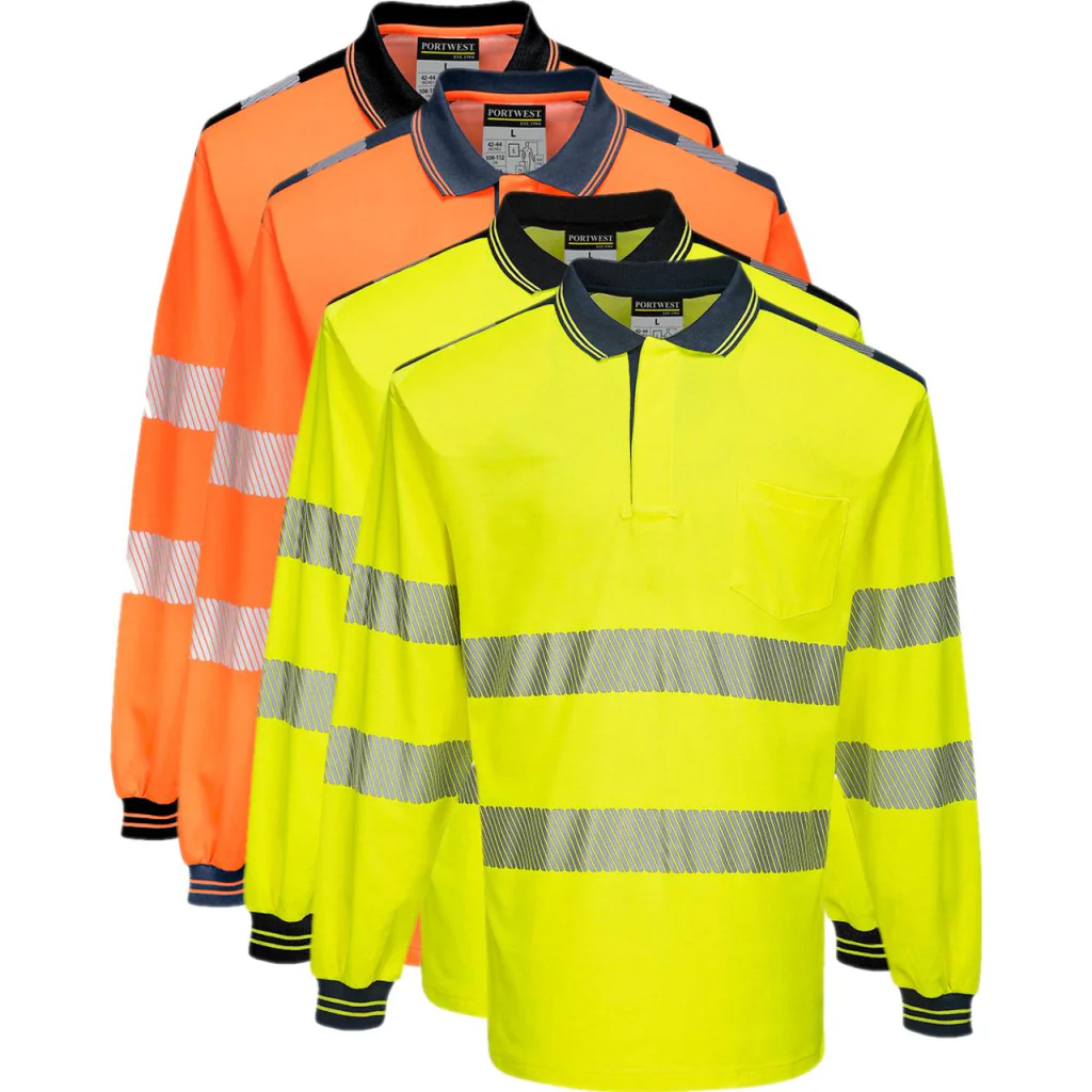 Portwest T184 PW3 Hi-Vis Langærmet Polo