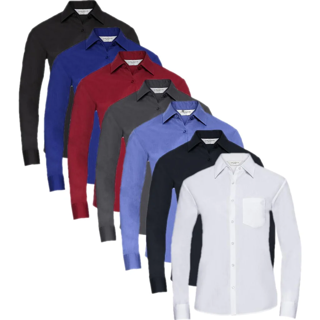 Russell Collection Z934, Skjorter Men´s Long Sleeve Classic Polycotton Poplin Shirt