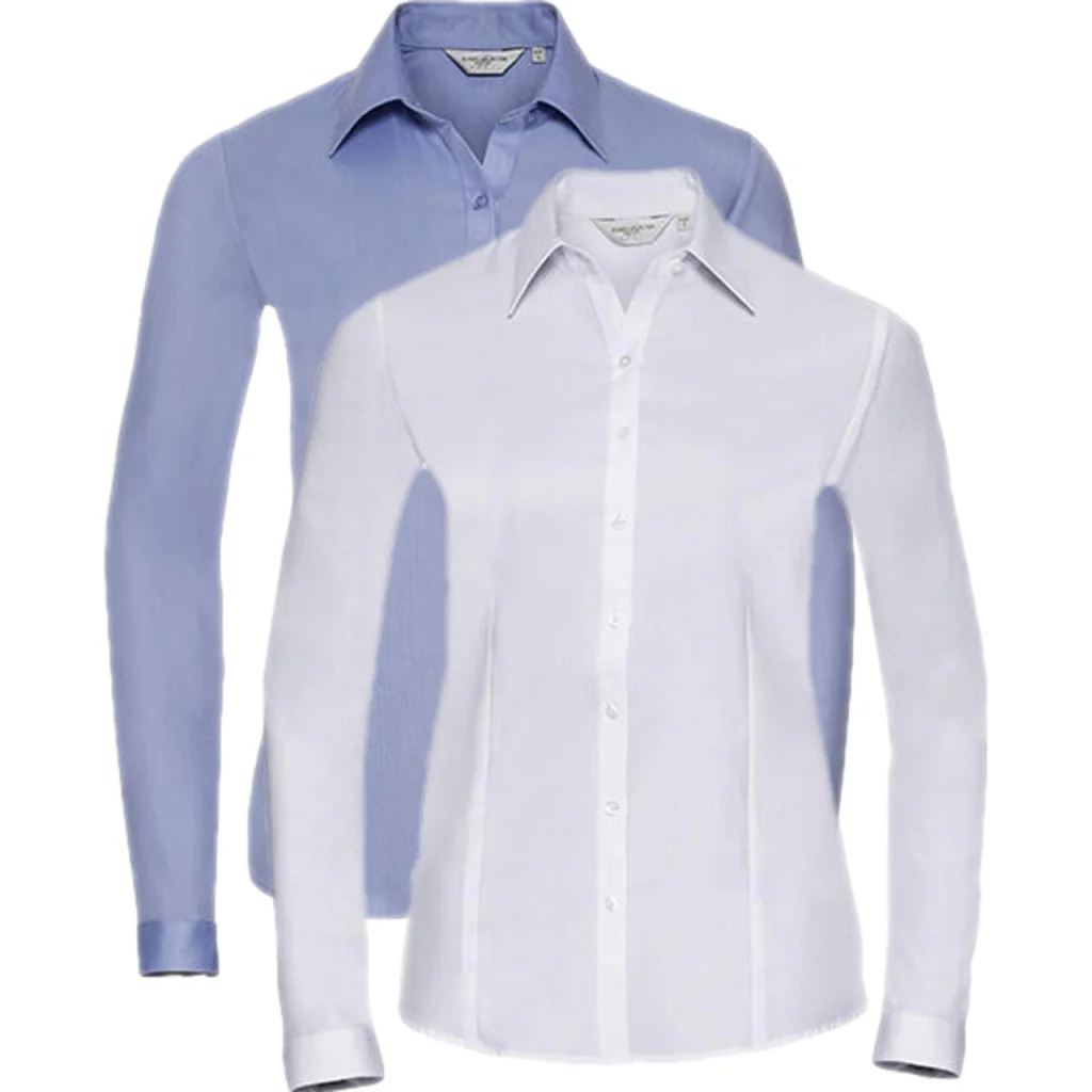 Russell Collection Z962F, Skjorter Ladies´ Long Sleeve Tailored Herringbone Shirt