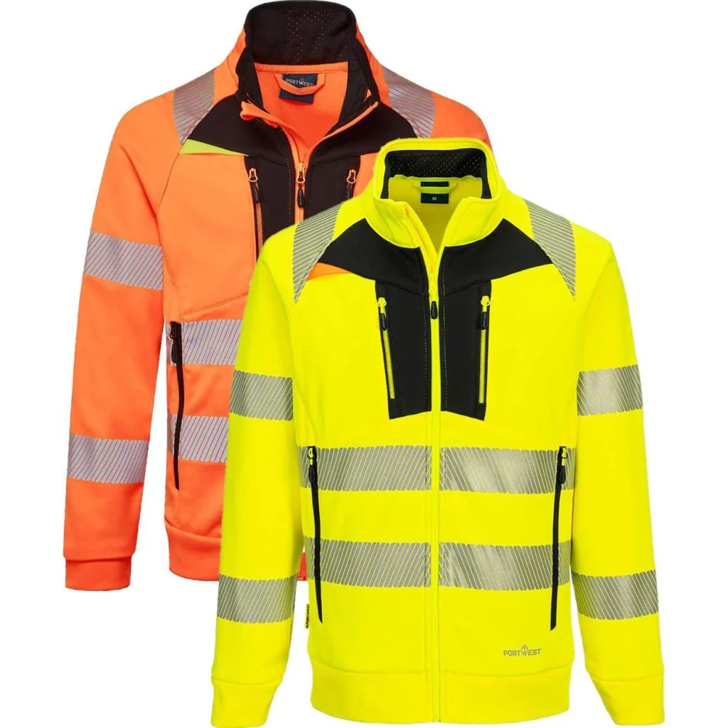 Portwest DX477 DX4 Hi-Vis sweatshirt med tragtformet hals og lynlås