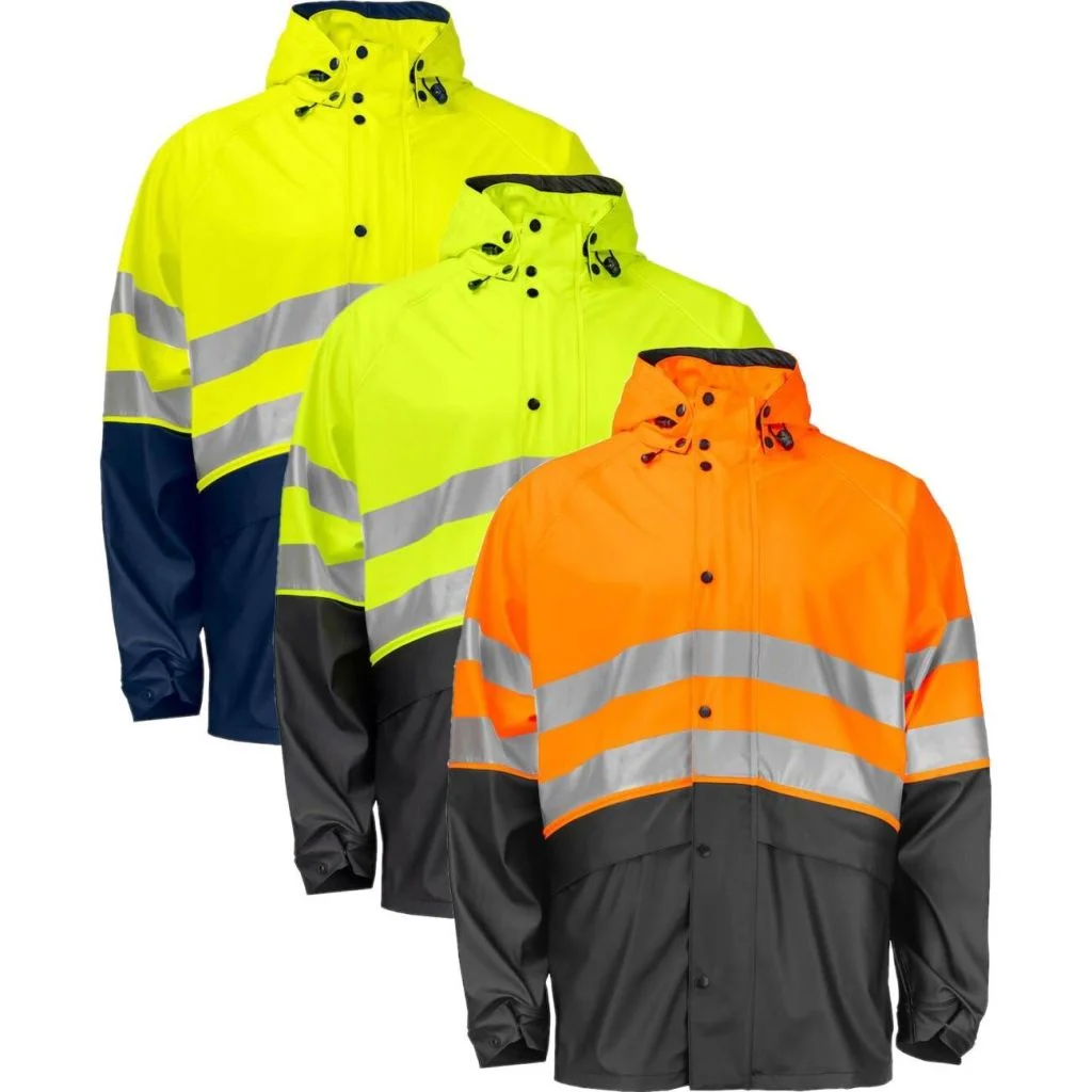 ProJob 646431 6431 regnjakke kort en iso 20471 klasse 3/2 / Arbejdsregnjakke