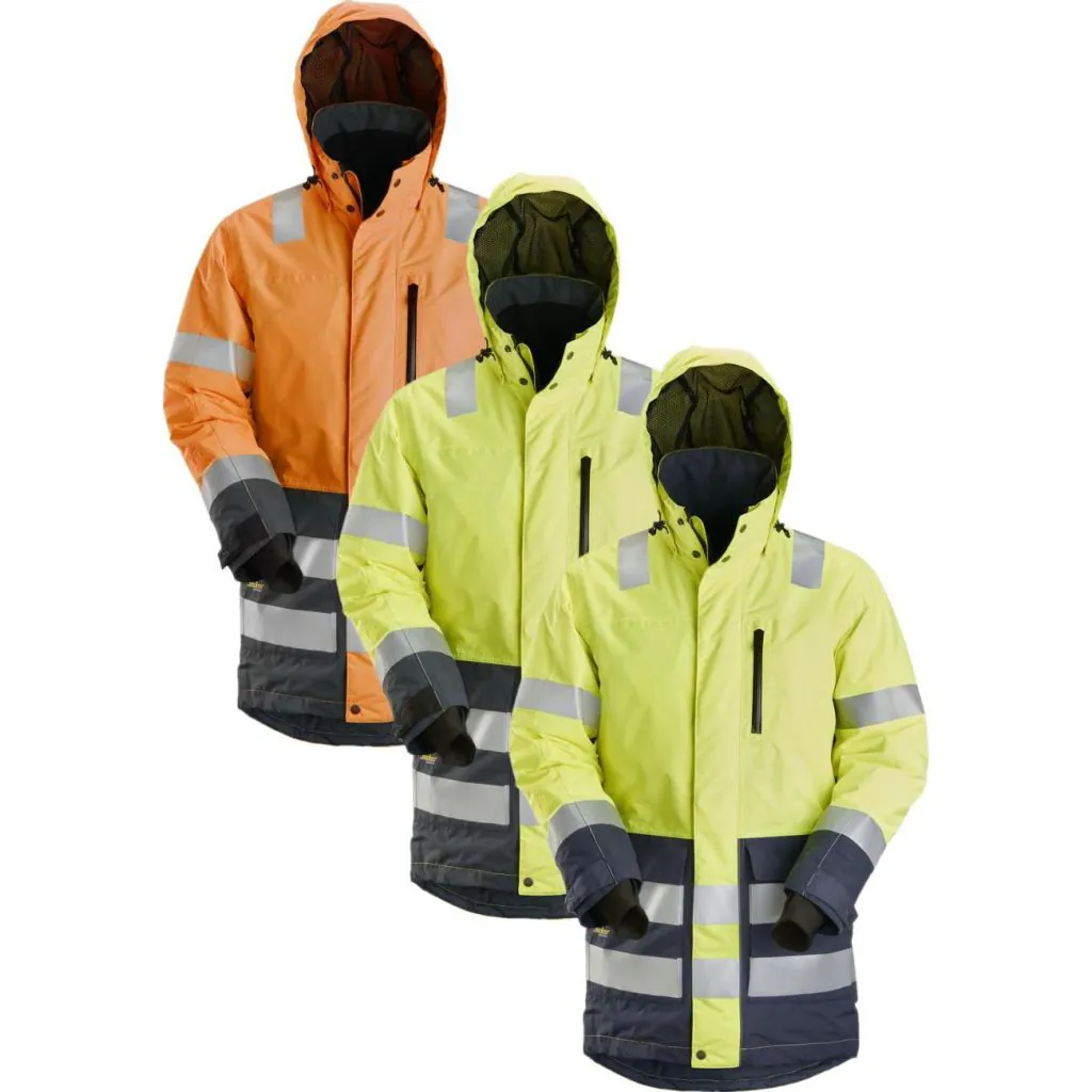 Snickers 1830 high-vis vandtæt vinterparka, klasse 3