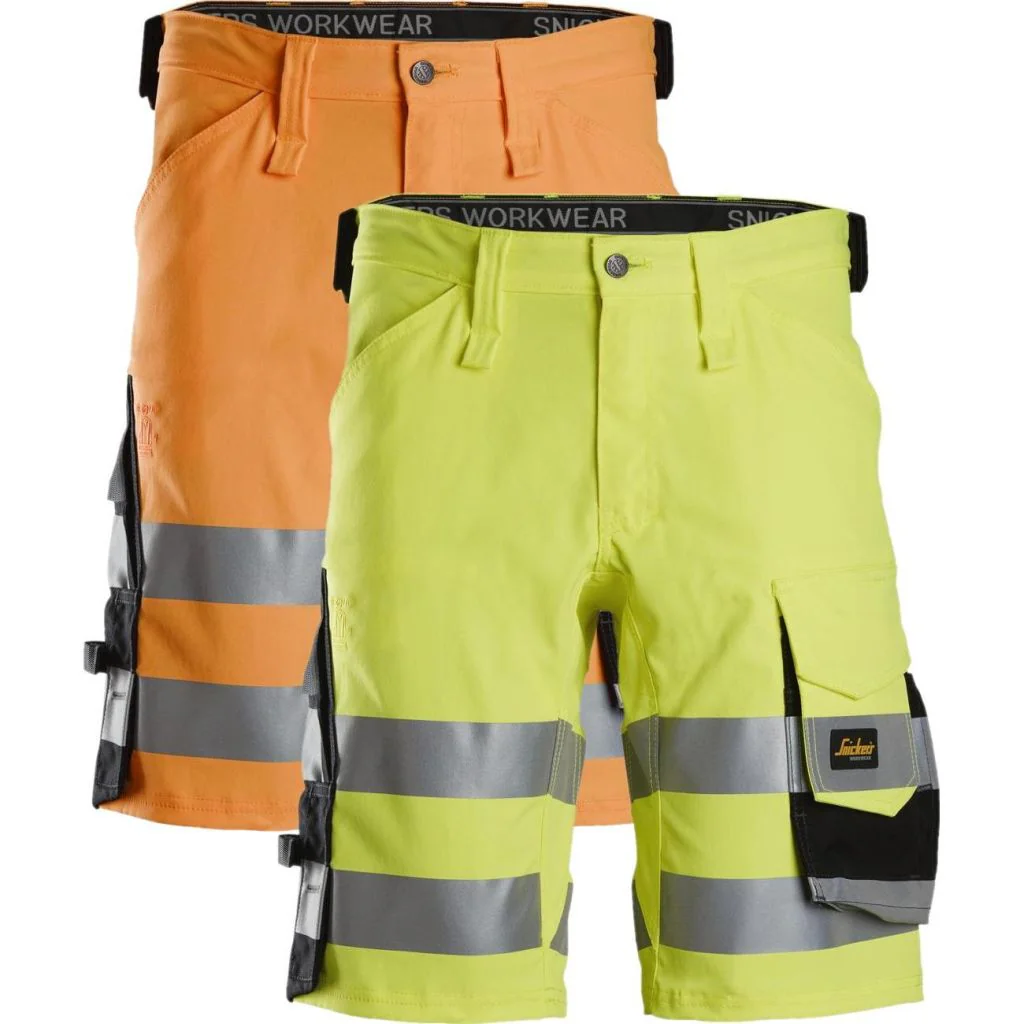 Snickers 6136 high-vis arbejdsshorts med stretch, klasse 1 / Arbejdsshorts