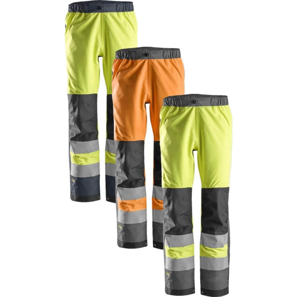 Snickers 6530 allroundwork, high-vis vandtætte skalbukser, klasse 2 / Arbejdsbukser