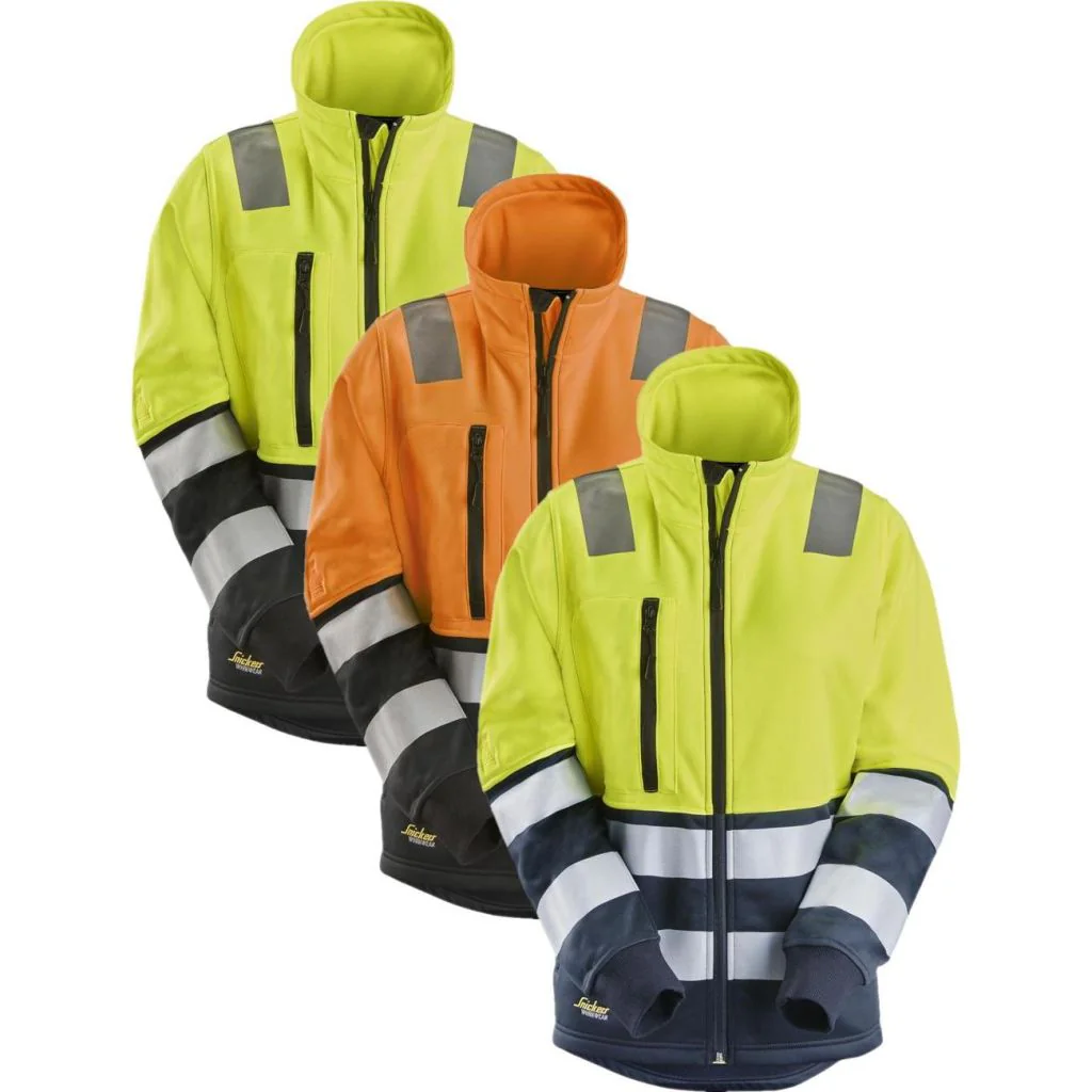 Snickers 8073 high-vis dame sweatjakke med lang lynlås, klasse 2 / Arbejdsjakke