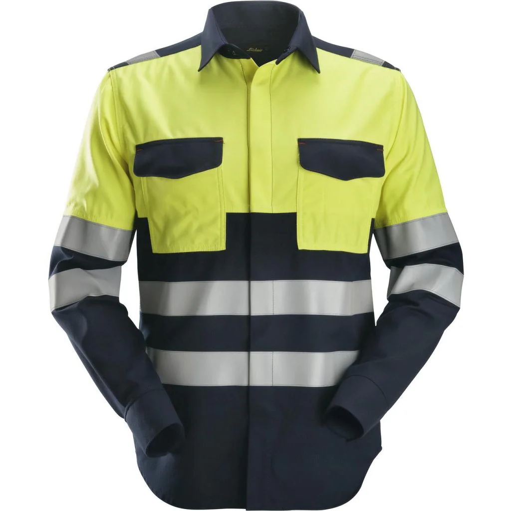 Snickers 8563 protecwork, high-vis langærmet svejseskjorte, klasse 1 / Arbejdsskjorte