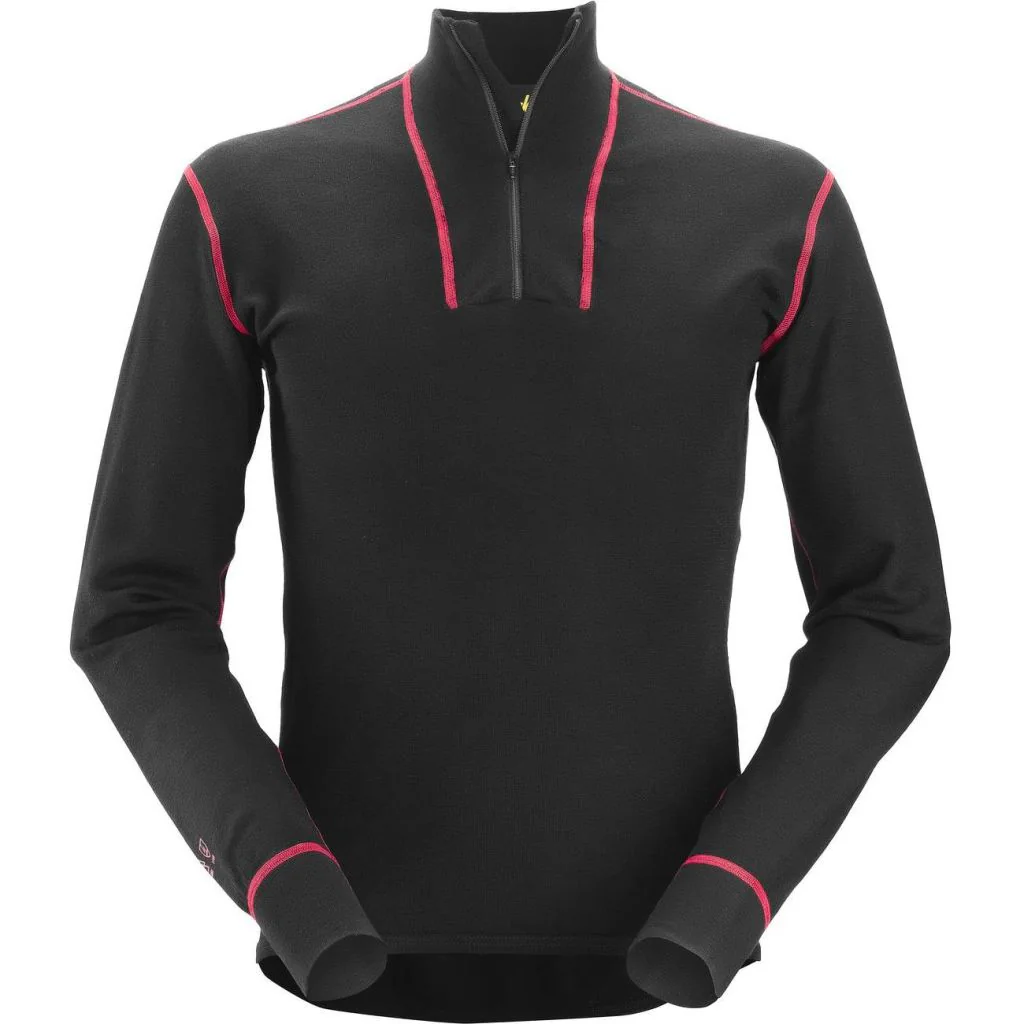 Snickers 9462 protecwork, langærmet bluse i uld med kort lynlås