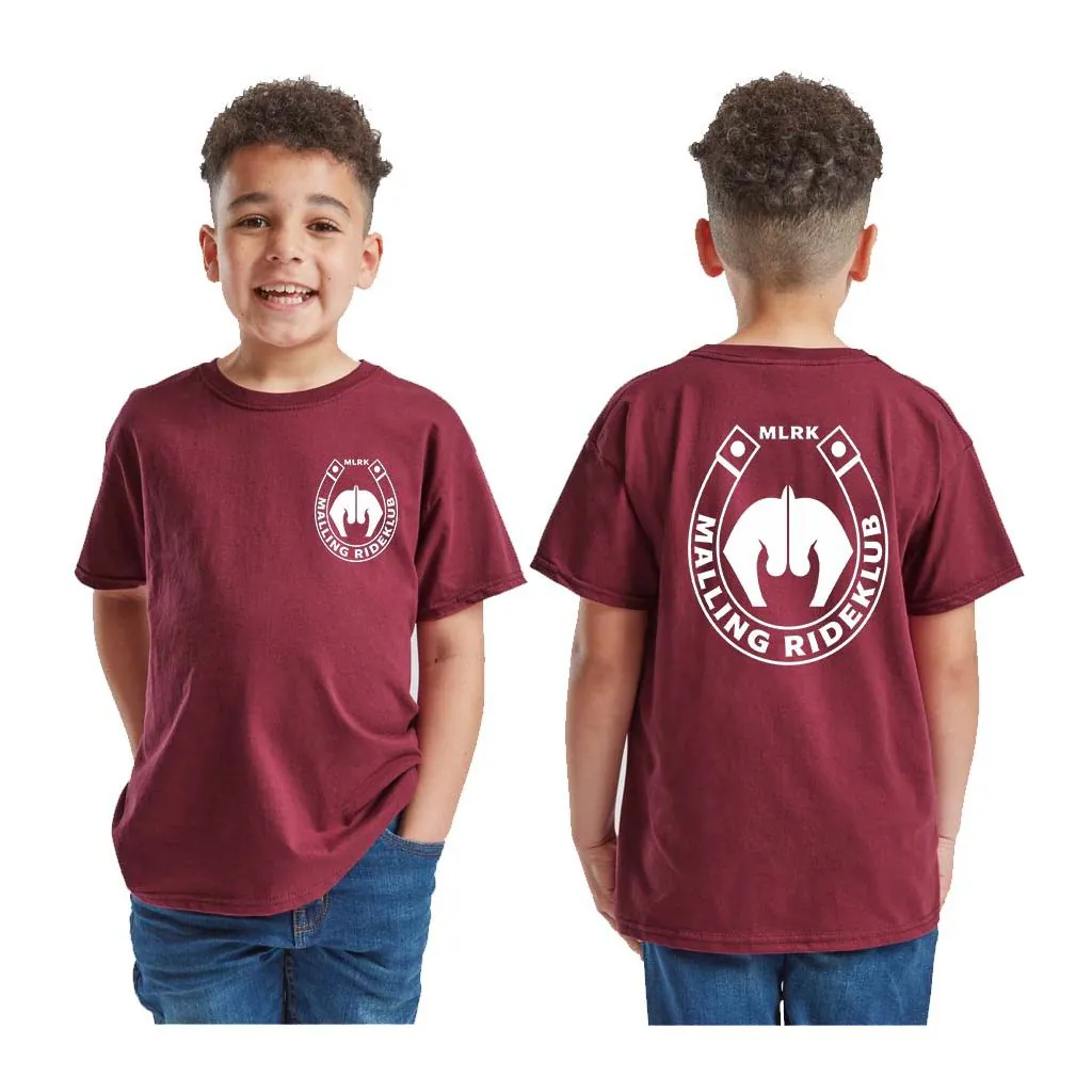 Malling Rideklub Børne T-shirts (Incl. Malling Rideklubs Lille logo på V/bryst og Stort logo på ryg )