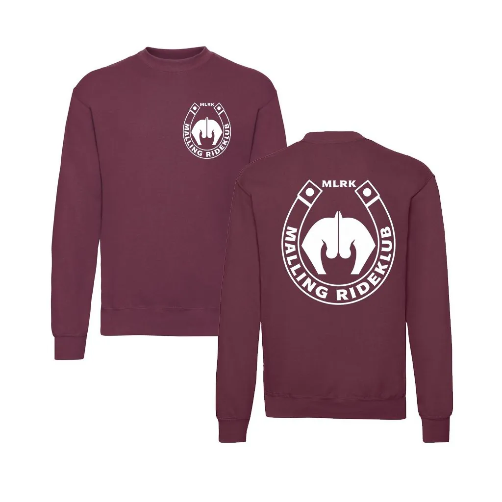 Malling Rideklub Sweatshirt (Incl. Malling Rideklubs Lille logo på V/bryst og Stort logo på ryg )