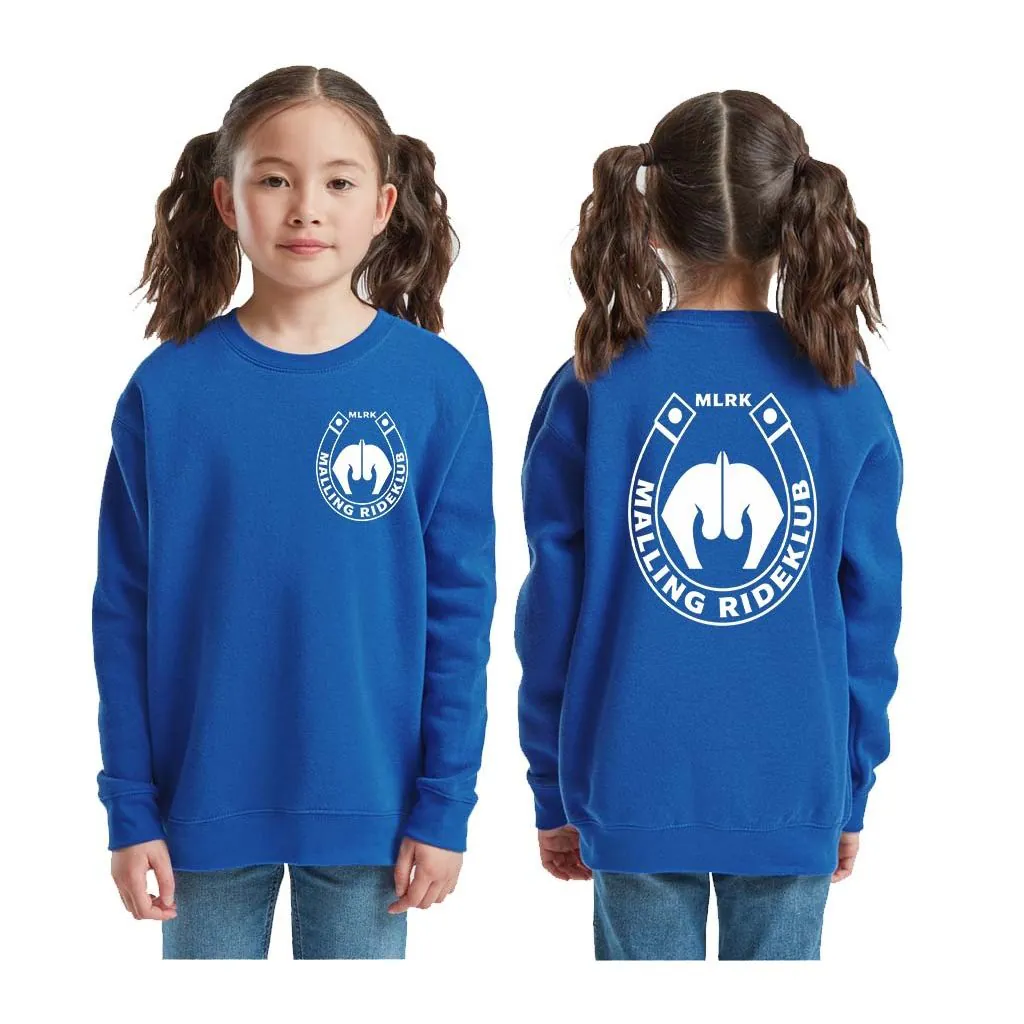 Malling Rideklub Børne Sweatshirt (Incl. Malling Rideklubs Lille logo på V/bryst og Stort logo på ryg )