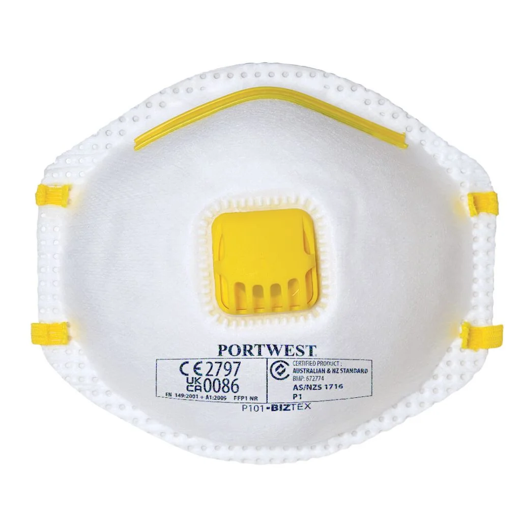Portwest P101 FFP1  Filtermaske m/ Ventil ( kasse á 10 stk )
