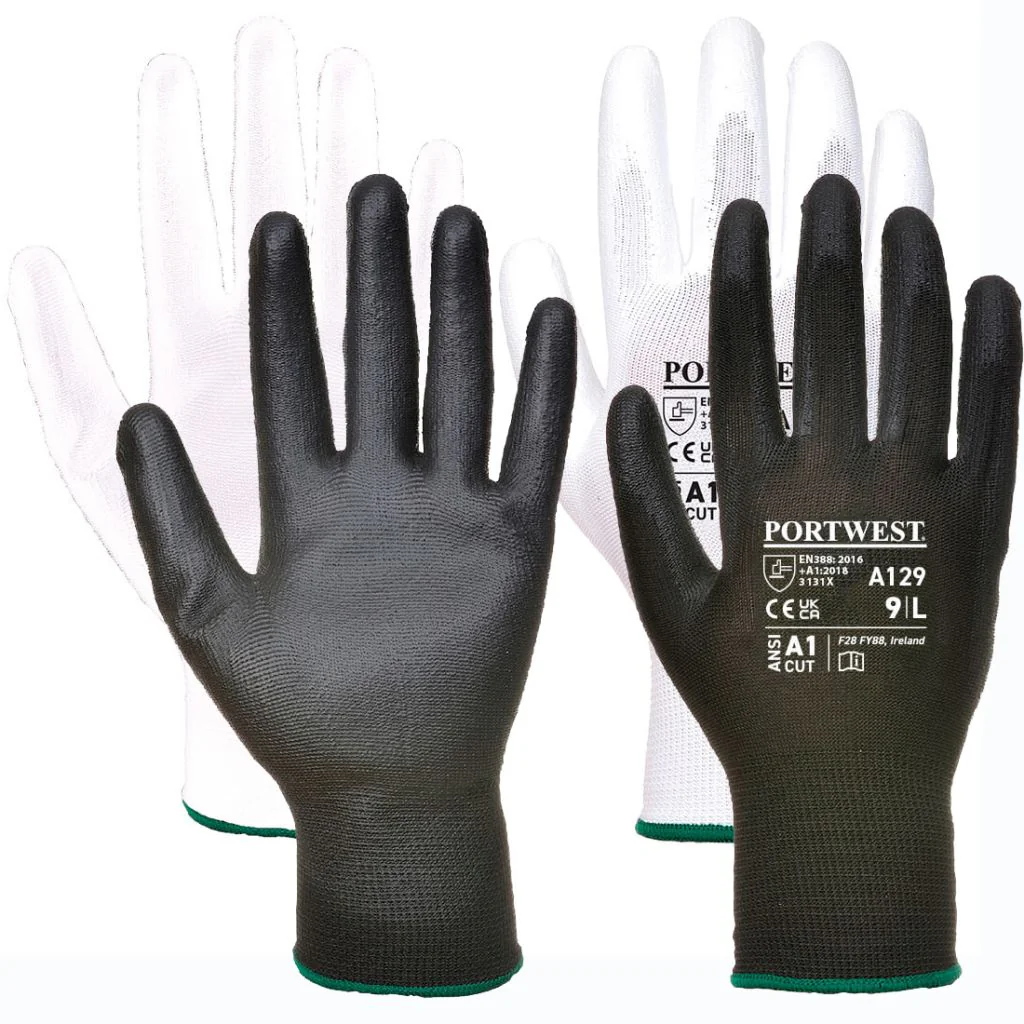 Portwest A129 PU palm handske - ( Hel kasse á 480 par )