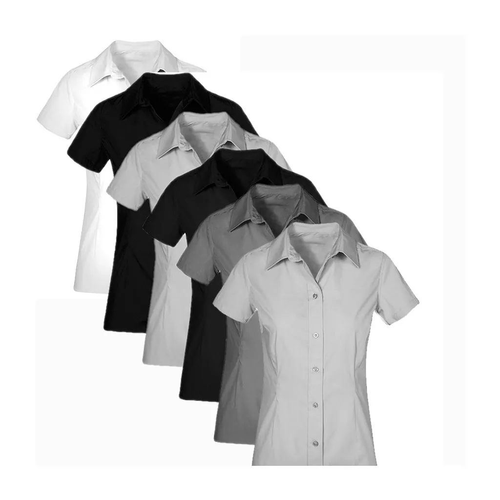 Promodoro E6305, Skjorter Women´s Poplin Shirt Short Sleeve