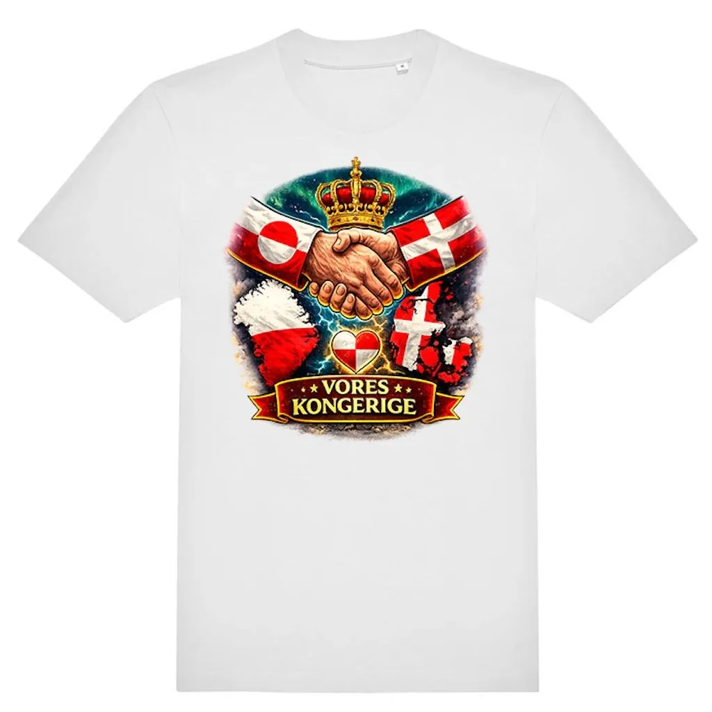Vores Kongerige - Grønland og Danmark T-shirts ( Incl. stort print på bryst )