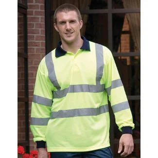 YOKO YK310, Poloshirts Hi-Vis Long Sleeve Polo