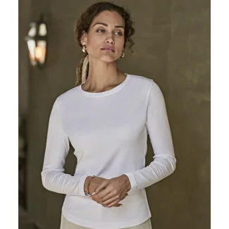 Tee Jays Dame langærmet T-shirts TJ590, T-shirts Women´s Long Sleeve Interlock Tee