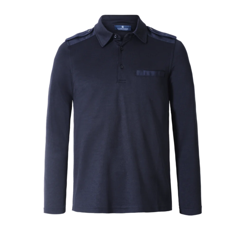 CC55 Frankfurt nato polo shirt ls Herre striktrøje med skulderstropper