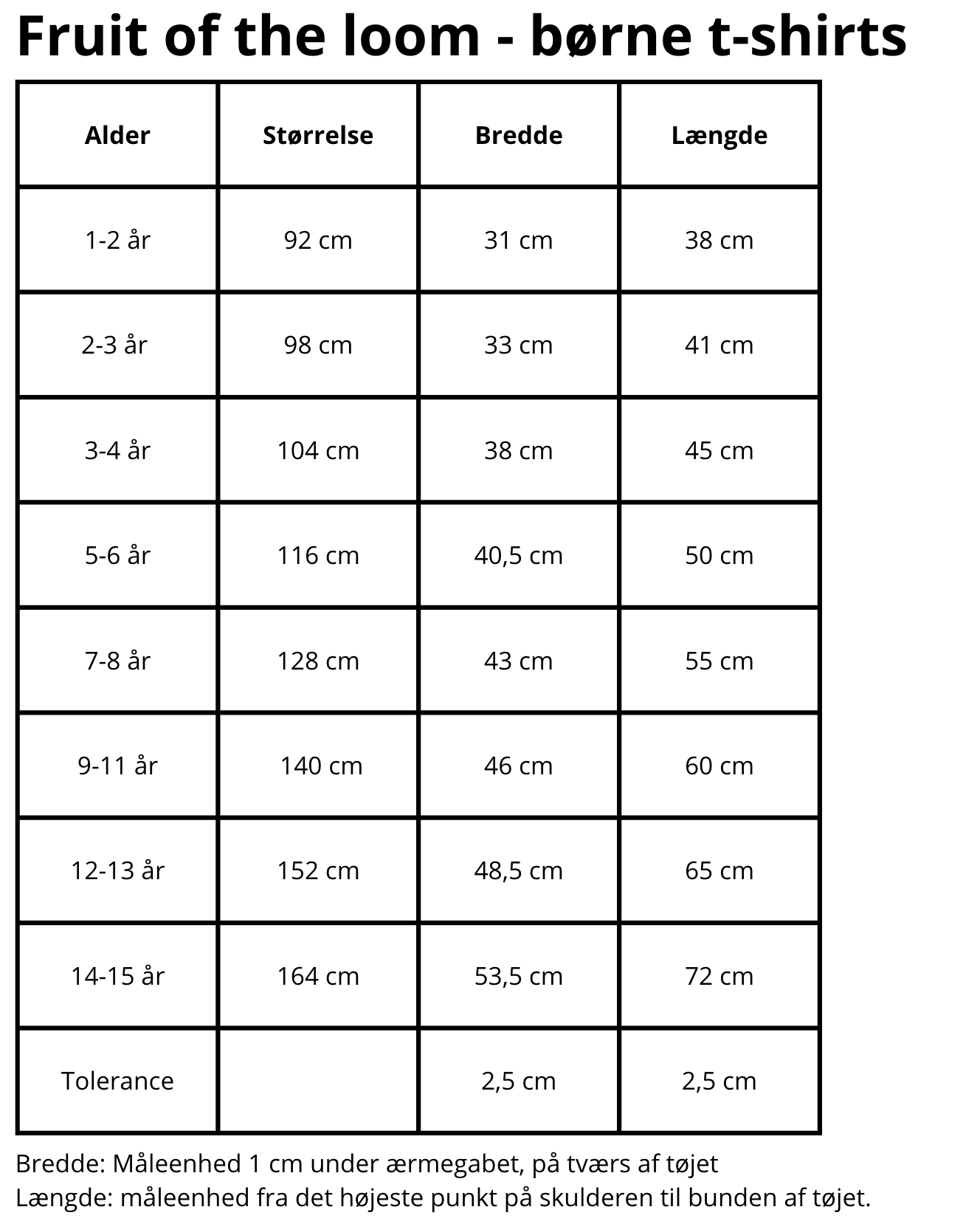 Fruit of the Loom børne T-shirts