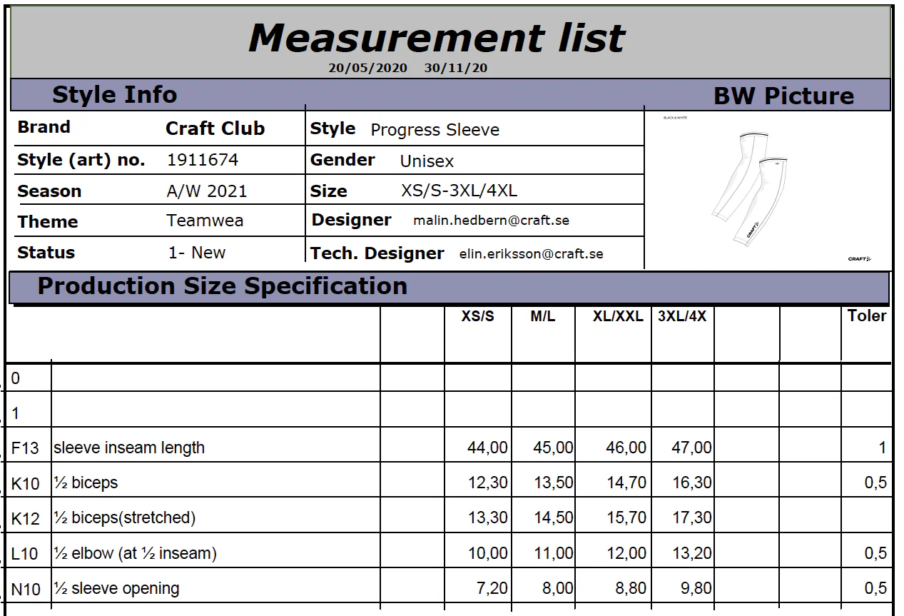 Måleskema - Caraft 1911674
