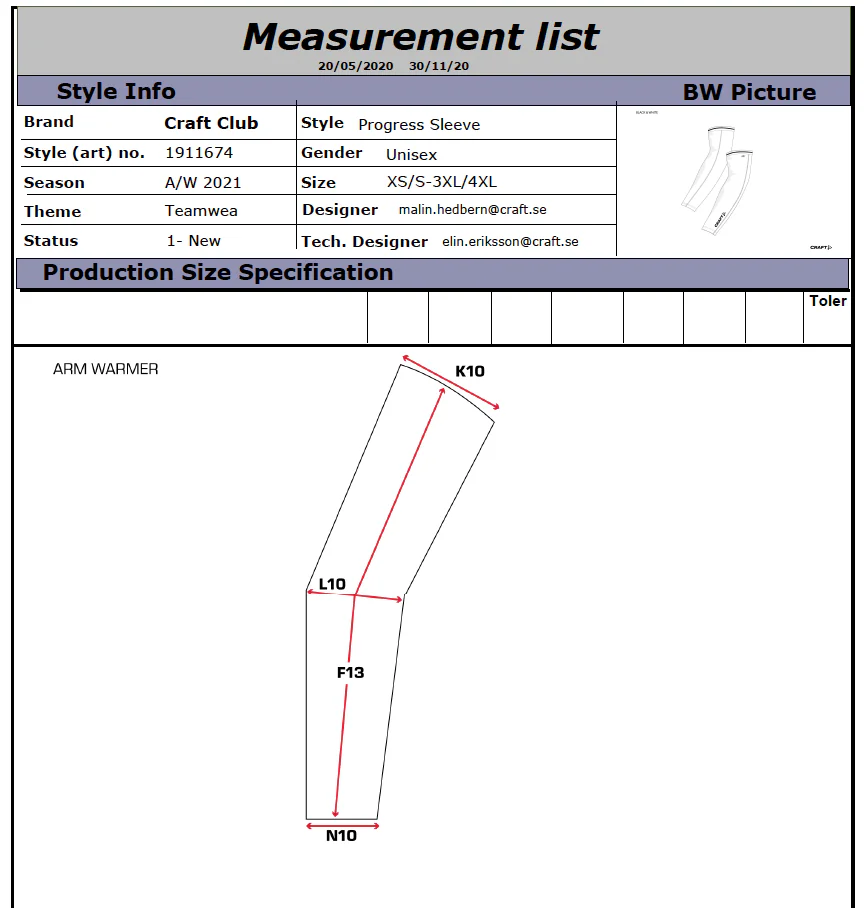Måleskema - Caraft 1911674